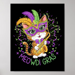 Mardi Gras Cat Lovers  Poster
