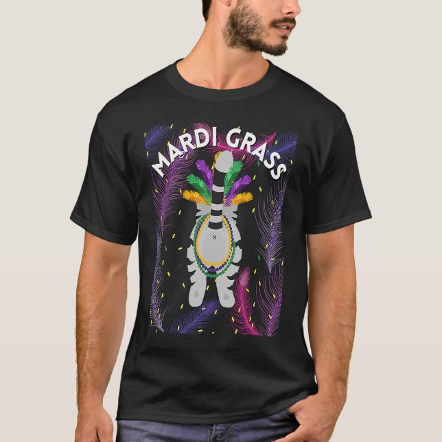 Mardi Gras Cat Mardi Gras Pun Meme Mardi Gras Bead T-Shirt (Front)