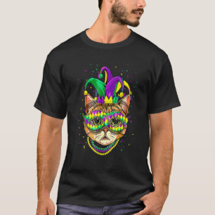 Mardi Gras Cat Mask Funny Carnival Parade Party Ca T-Shirt