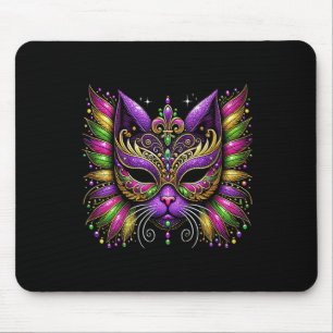 Mardi Gras Cat Mask New Orleans Women Kids Mardi G Mouse Pad