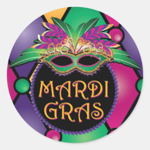 Mardi Gras Celebration Stickers! Classic Round Sticker