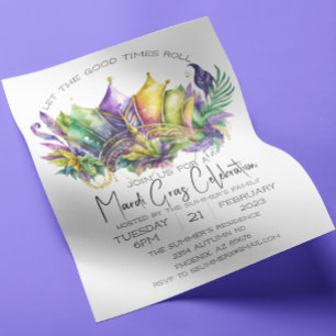 Mardi Gras Celebration Watercolor Crown