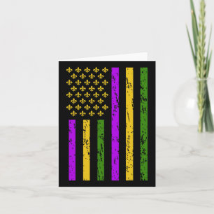 Mardi Gras Celebrations Us Mardi Gras Flag  Card
