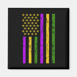 Mardi Gras Celebrations Us Mardi Gras Flag Magnet