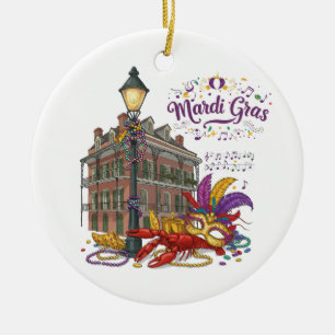 Mardi Gras Ceramic Tree Decoration