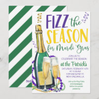 Mardi Gras Champagne Invitation