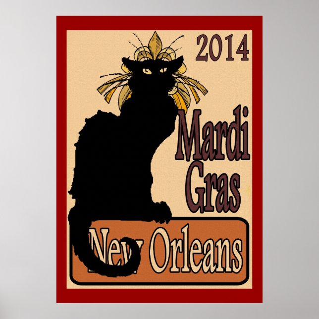 Mardi Gras Chat Noir Poster (Front)