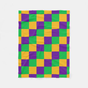 Mardi Gras Chequered Blanket