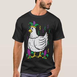 Mardi Gras Chicken Funny Outfit Farming Men Women T-Shirt