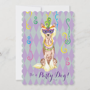 Mardi Gras Chinese Crested Invitation