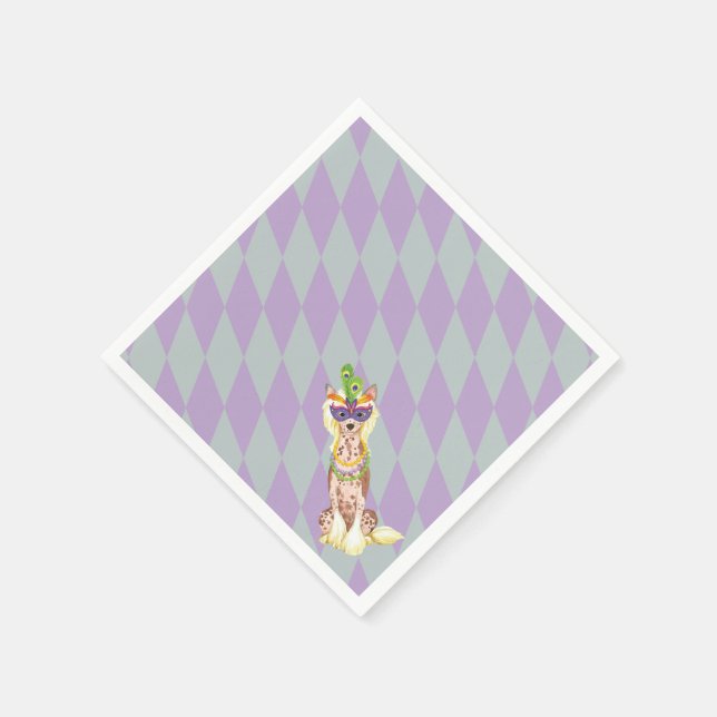 Mardi Gras Chinese Crested Napkin (Corner)