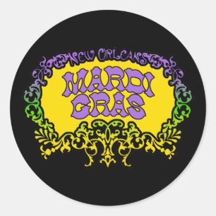 Mardi Gras Classic Round Sticker