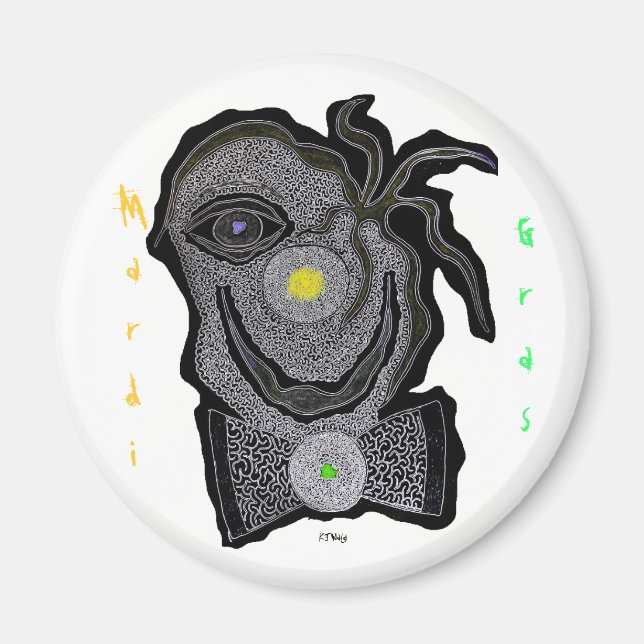 MaRdI gRaS cLoWn Magnet (Front)