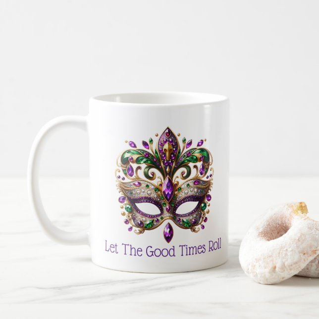 Mardi Gras  Coffee Mug (With Donut)