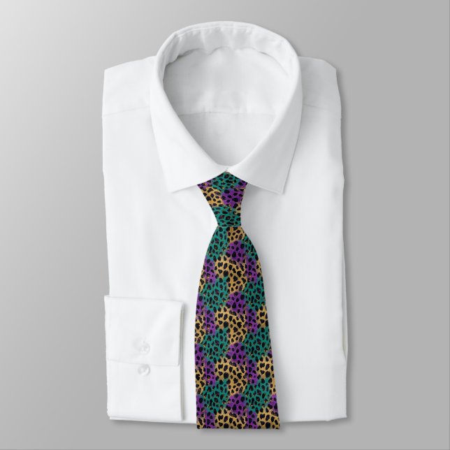 Mardi Gras Color Pattern  Tie (Tied)