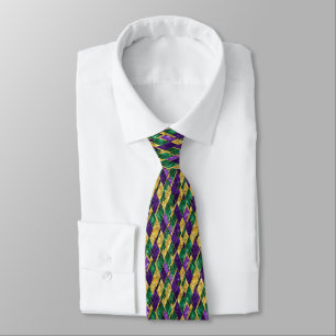 Mardi Gras Color Pattern  Tie