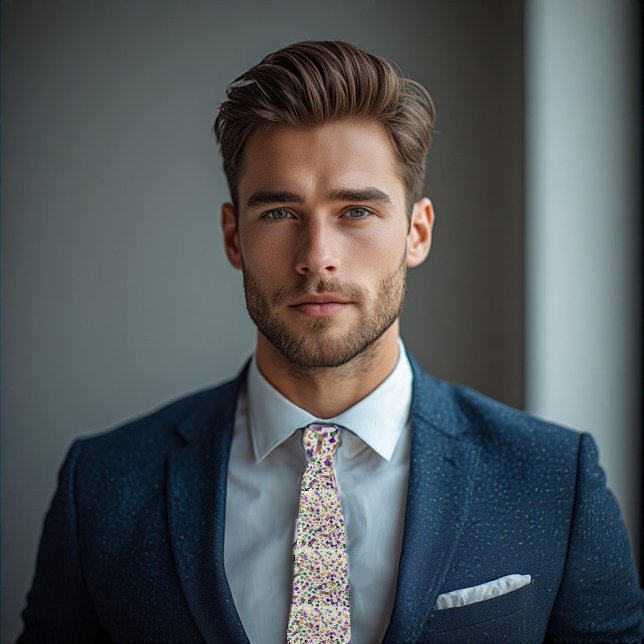 Mardi Gras Color Purple Green Gold Confetti Accent Tie (Mardi Gras Color Purple Green Gold Confetti Accent Neck Tie)