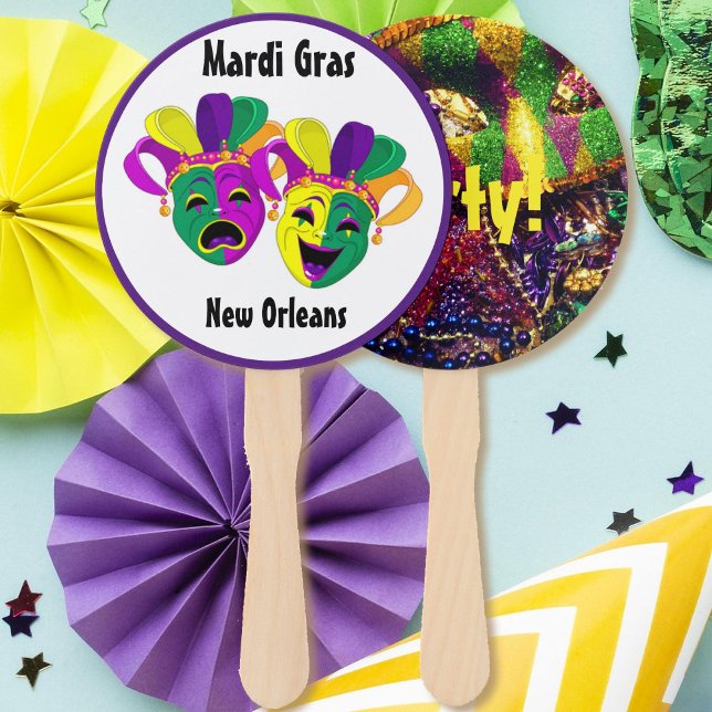 Mardi Gras Colourful  Party Favour Hand Fan (Creator Uploaded)