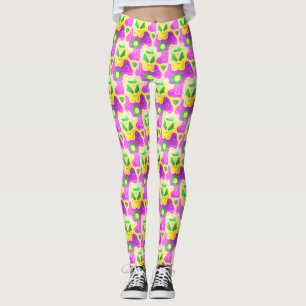 Mardi Gras Colours Abstract pattern Leggings