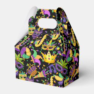 Mardi gras colours Black BG Favour Box