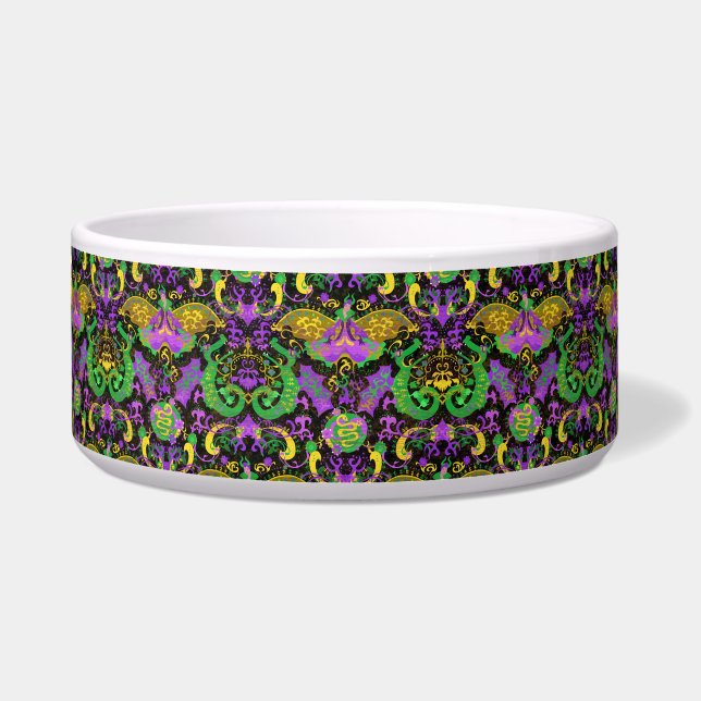 Mardi Gras Colours Damask Dragon, Butterfly, Snake (Front)