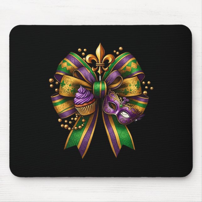 Mardi Gras Coquette Bow 1  Mouse Pad (Front)