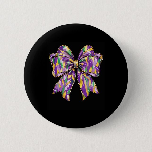 Mardi Gras Coquette Bow 2  6 Cm Round Badge (Front)