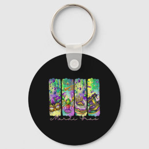 Mardi Gras Coquette Bow Costume Women Men Shenanig Key Ring