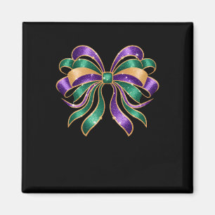 Mardi Gras Coquette Bow Fat Tuesday New Orleans Fu Magnet