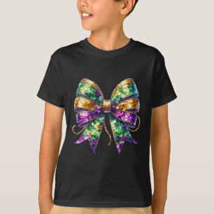 Mardi Gras Coquette Bow Fat Tuesday New Orleans Fu T-Shirt