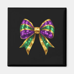 Mardi Gras Coquette Bow Fat-tuesday New Orleans Wo Magnet