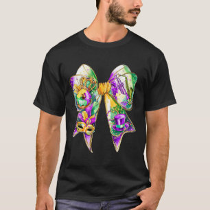 Mardi Gras Coquette Bow Fat Tuesday New Orleans Wo T-Shirt