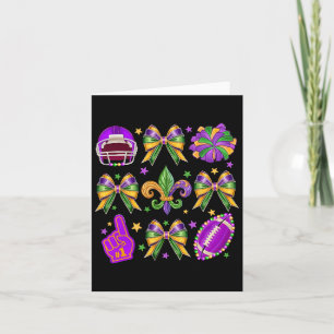 Mardi Gras Coquette Bow Footbyll Mardi Gras New Or Card