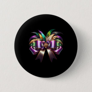 Mardi Gras Coquette Bow New Orleans Coquette Bow M 6 Cm Round Badge