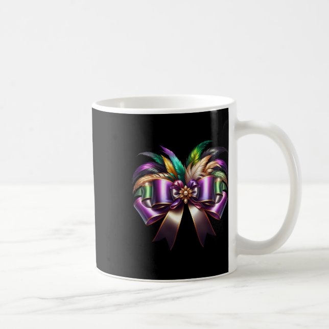 Mardi Gras Coquette Bow New Orleans Coquette Bow M Coffee Mug (Right)
