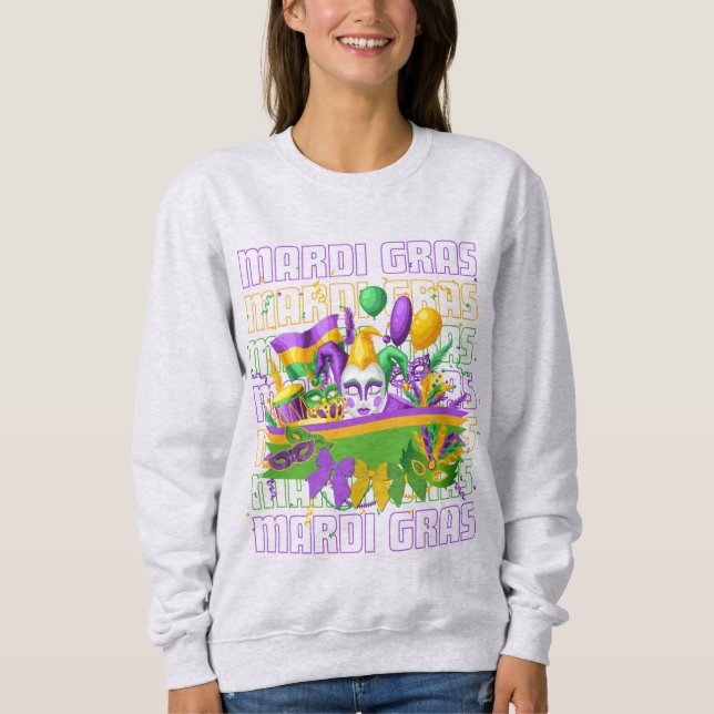 MARDI GRAS Coquette Masqerade Sweatshirt (Front)