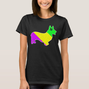 Mardi Gras Corgi Dog Funny Puppy Dog Lover T-Shirt