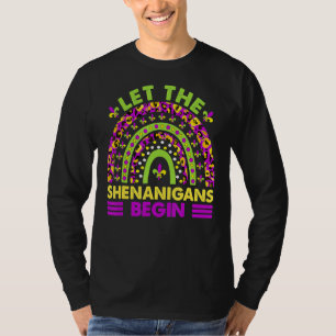 Mardi Gras Costume Let The Shenanigans Begin Mask  T-Shirt