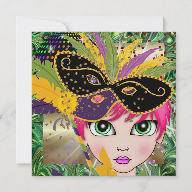 Mardi Gras Costume Party Invitation by SRF (Front)