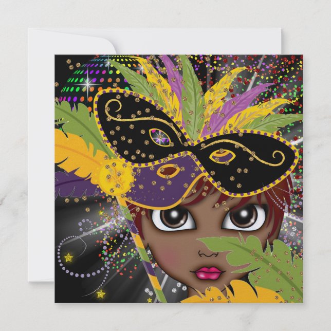 Mardi Gras Costume Party Invitation by SRF (Front)