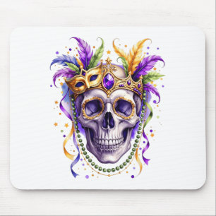 Mardi gras costume sugar skull beads carnival new mouse pad