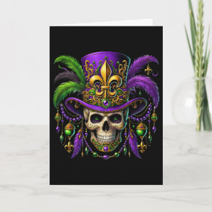 Mardi Gras Costume Sugar Skull Carnival Halloween  Card