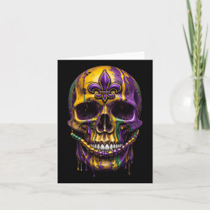 Mardi Gras Costume Sugar Skull Carnival Halloween Card