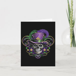 Mardi Gras Costume Sugar Skull Carnival Halloween  Card