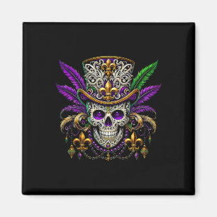 Mardi Gras Costume Sugar Skull Carnival Halloween Magnet