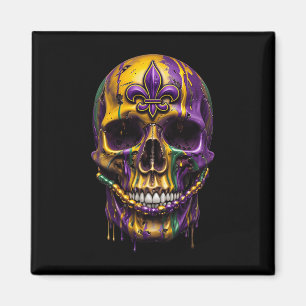Mardi Gras Costume Sugar Skull Carnival Halloween Magnet