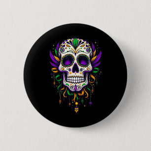 Mardi Gras Costume Sugar Skull Carnival New Orlean 6 Cm Round Badge