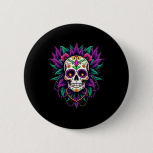 Mardi Gras Costume Sugar Skull Carnival New Orlean 6 Cm Round Badge