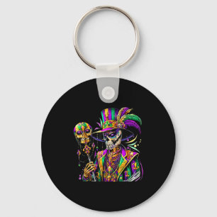 Mardi gras costume sugar skull carnival new orlean key ring