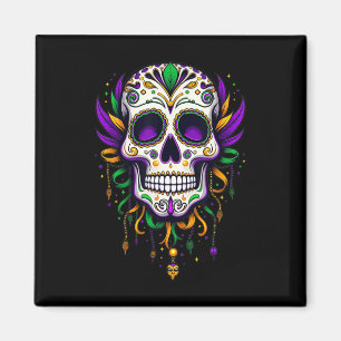 Mardi Gras Costume Sugar Skull Carnival New Orlean Magnet